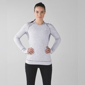 Lululemon Women’s Think Fast Longsleeve Athletic Top Size 4 Grey Striped